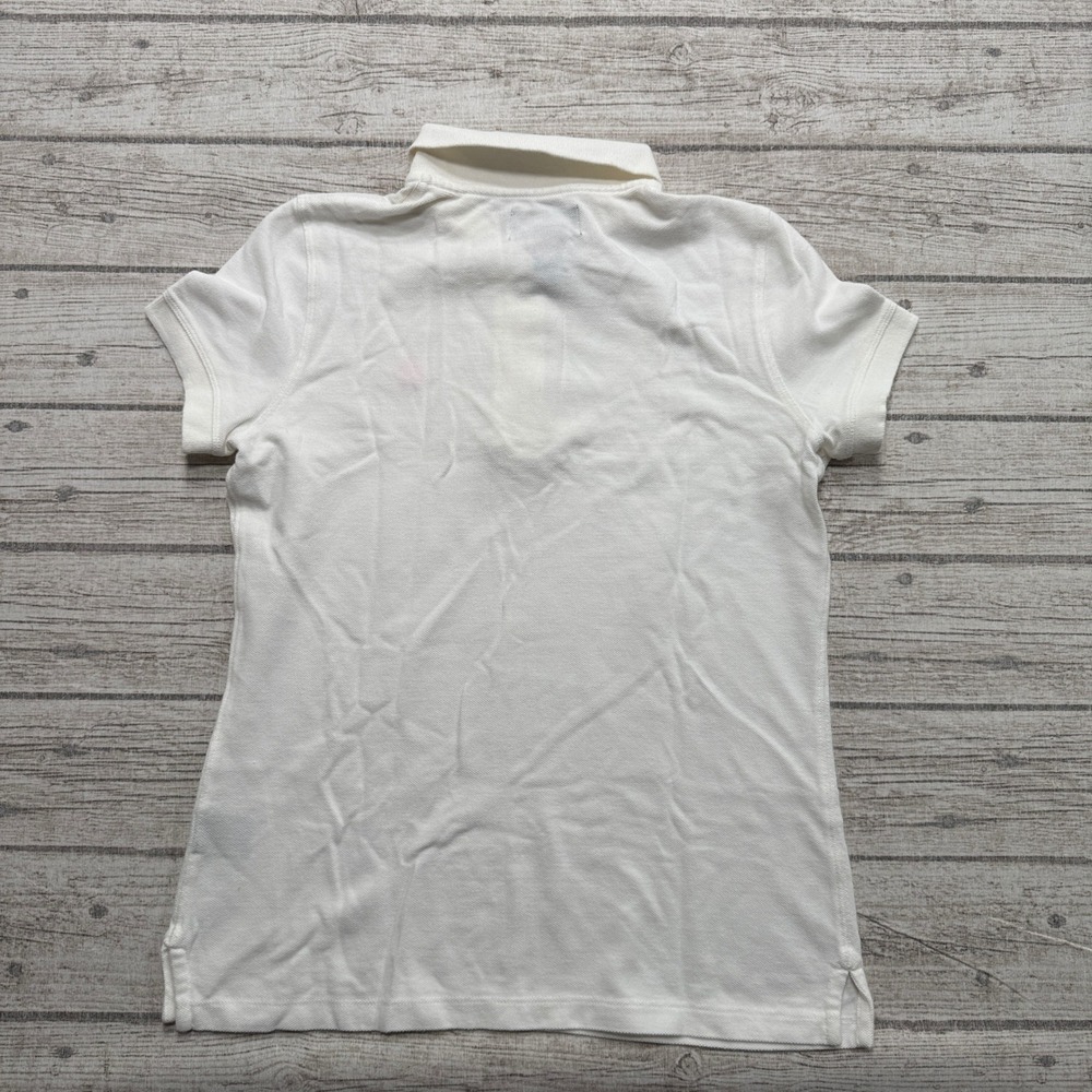 Y2K Polo Jeans Ralph Lauren Shirt Women's Small White Slim Fit Activewear Preppy - Picture 2 of 5